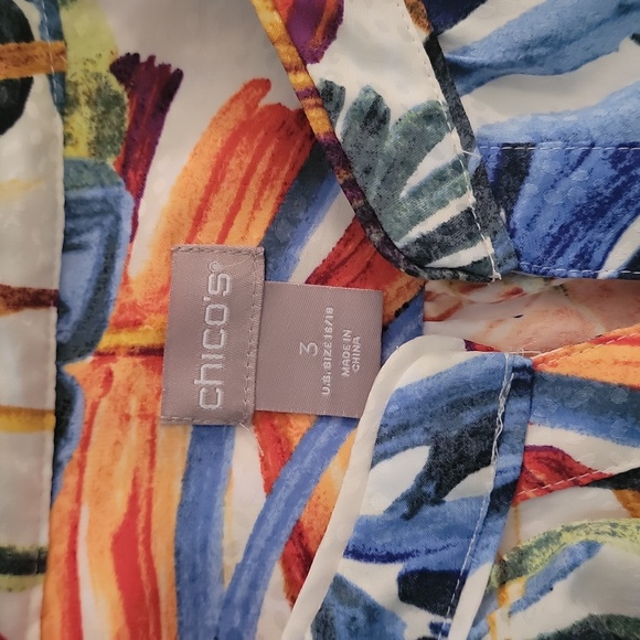 Chico's tropical print batwing blouse size 16 - Picture 4 of 6